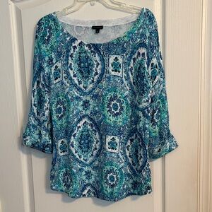 Talbots Patterned Lightweight Sweater Large